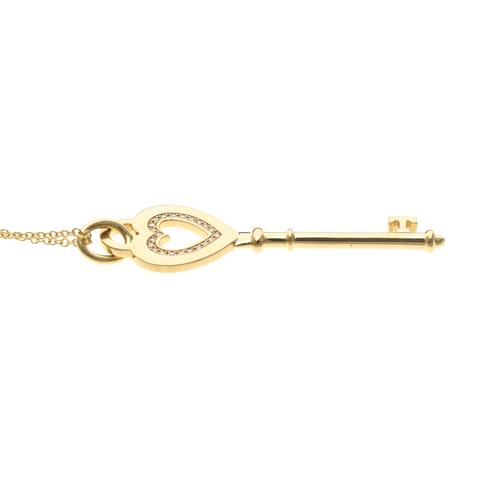 TIFFANY 18k Gold Diamond Heart Necklace - Picture 5 of 13